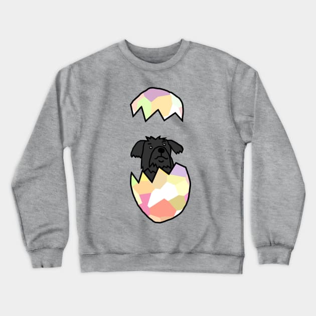 Cute Dog Popping out of Funny Easter Egg Crewneck Sweatshirt by ellenhenryart